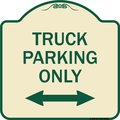 Signmission Reserved Parking Truck Parking W/ Bidirectional Arrow Heavy-Gauge Alum, 18" x 18", TG-1818-23031 A-DES-TG-1818-23031